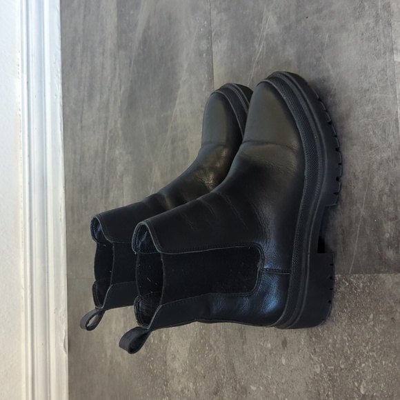 Lucky Brand Ellerey Chunky Chelsea Boot Black 6.5 streetwear casual punk hip - Picture 5 of 12